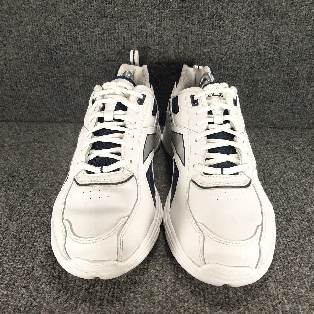 Reebok RB805 Royal Trainer Men's 10 White Navy Silver Cross Training Shoes